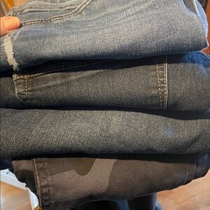 Democracy Indigo AB solution JEANS SET OF 4!!!! Size 6 , one is petite/Blue camo